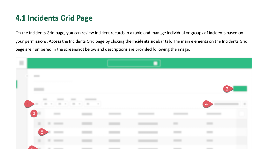 Incidents Grid Page