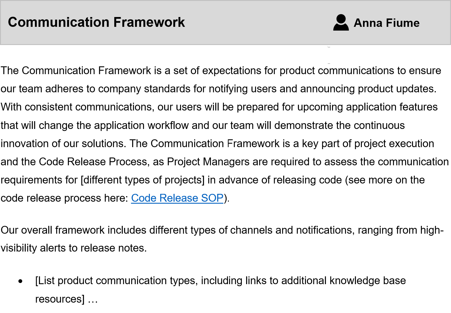 SOP Knowledge Base Example