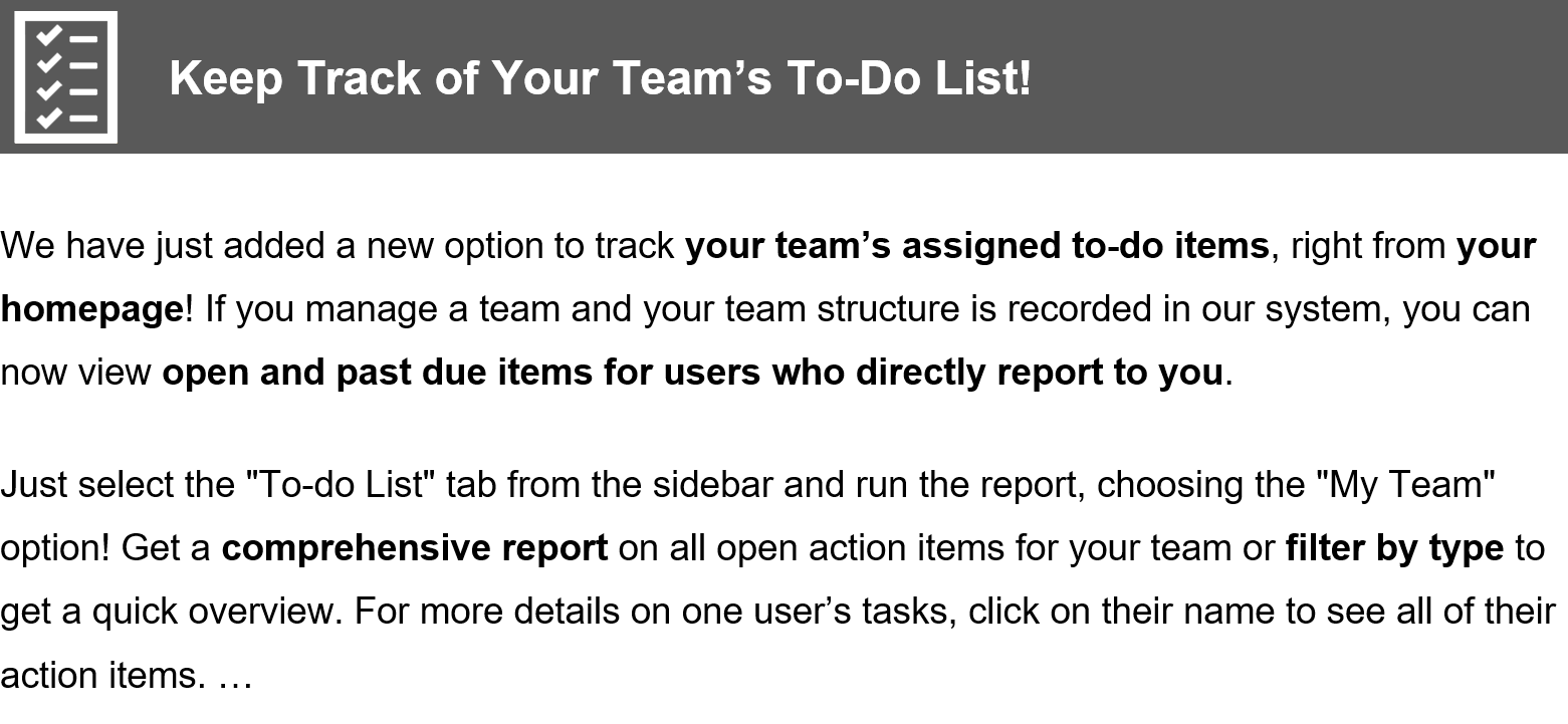 To-Do Feature Newsletter Example